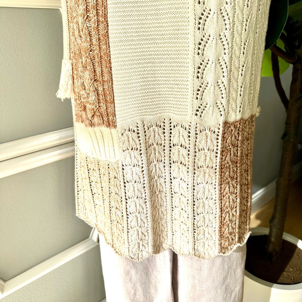 Alice + Olivia Perry Patchwork Wool Maxi Sweater Vest Size Large - Picture 10 of 12